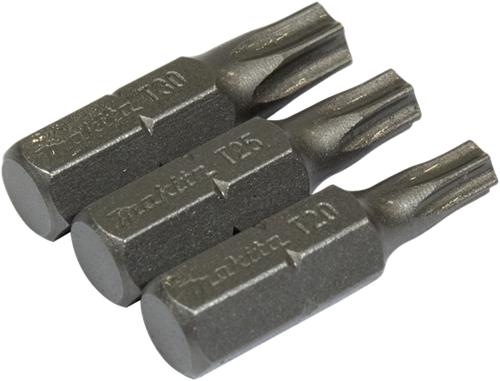 Makita tilbehør skruetrækker bit sæt torx 3-delt - b-24533 - b-24533
