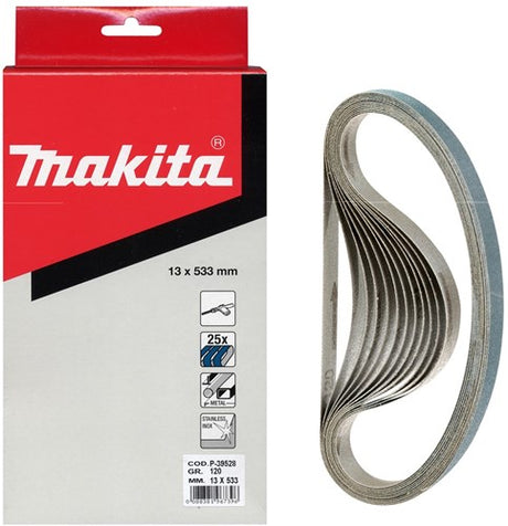 Makita tilbehør slibebånd blå længde 533 mm bredde 13 mm korn 40 - p-39481