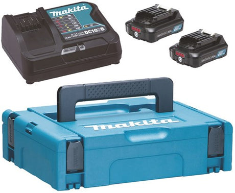 Makita tilbehør startsæt dc10sb + 2x bl1021b | i m-boks kuffert - 197658-5