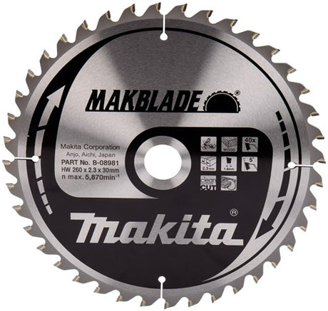Makita tilbehør savb. 260x30 40t - b-08981 - b-32770