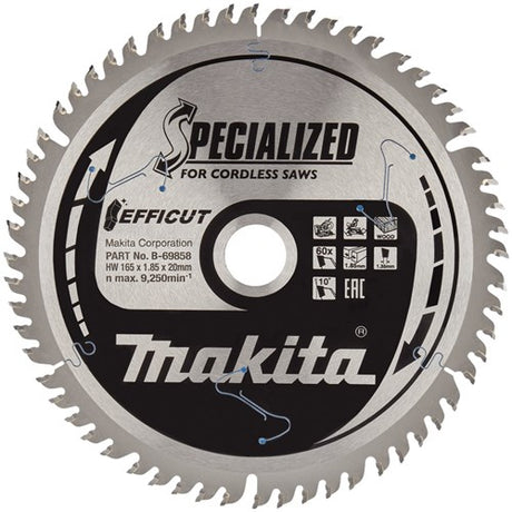 Makita tilbehør saveb efficut 165x20x1,85 60t - b-69858 - b-69858