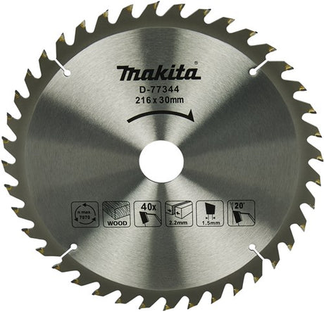 Makita krydssavklinge træ 216x30x1,5 40t 20g, ls0816f - d-77344