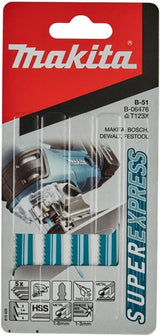 Makita tilbehør stiksavklinge hss metal 100mm t123x | 5 stk - b-06476