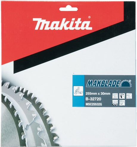 Makita tilbehør krydssavklinge træ | Makblade 255x30x2,3 32t 5g - b-32720 b-32720