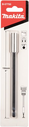 Makita tilbehør bitholder magnetisk 1 4 x150 mm - b-57750 - b-57750
