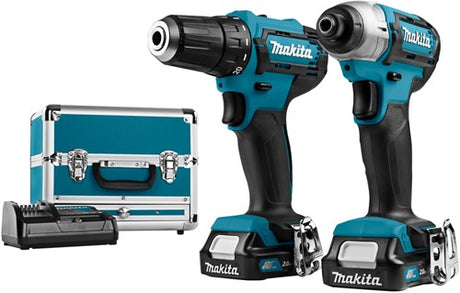 Makita clx224sax1 combo sæt - akku boremaskine df333 + slagskruetrækker td110 12v 2.0ah li-ion - clx224sax1