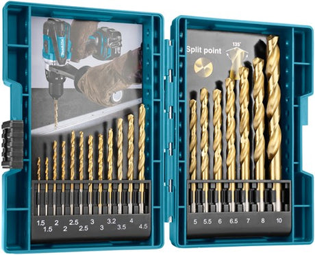 Makita tilbehør boresæt hss-tin 19stk - d-67527