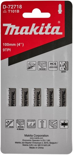 Makita tilbehør stiksavsklinge træ plast 74mm - d-72718 - d-72718