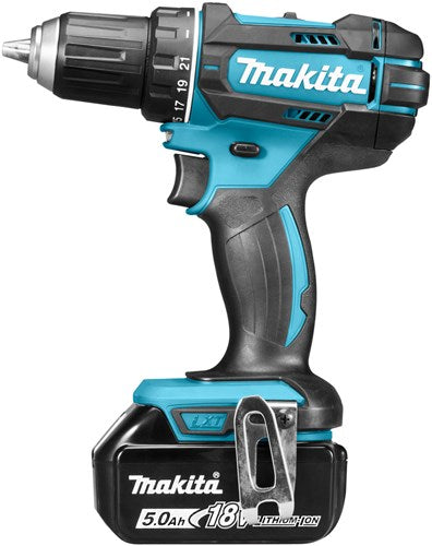Makita ddf482rtj 18v bore-/skruetrækker 5,0 ah batteri (2 stk), hurtiglader, mbox - ddf482rtj