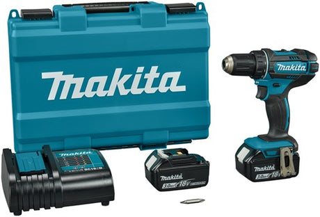 Makita ddf482sfe 18v bore-/skruetrækker 3,0 ah batteri (2 stk), oplader, etui