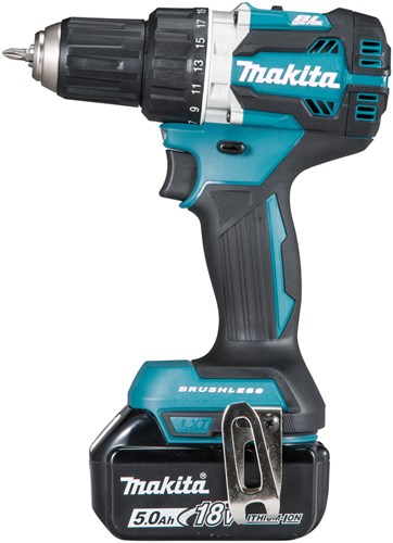 Makita ddf484rtj 18v bore-/skruetrækker børsteløst 5,0 ah batteri (2 stk), hurtigoplader, mbox