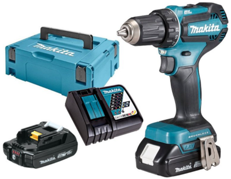 Makita ddf485raj | 18v | bore- og skruemaskine | sæt | 2,0 ah batteri (2 stk) | hurtig oplader | m-box - ddf485raj
