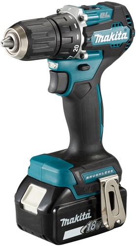 Makita ddf487rtj 18v bore-/skruetrækker børsteløst 5,0 ah batteri (2 stk), hurtigoplader, mbox
