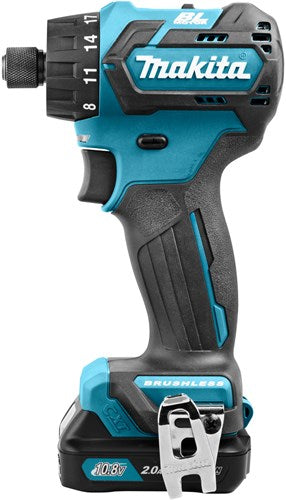 Makita df032dsaj 10,8v bore-/skruetrækker 2,0 ah batteri (2 stk), oplader, mbox - df032dsaj