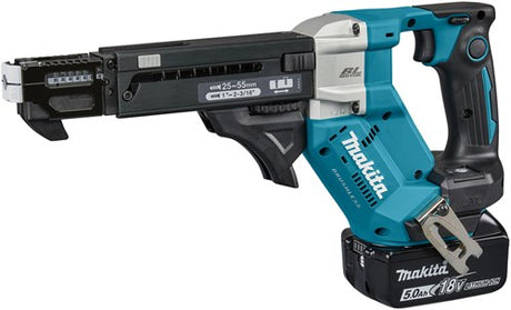 Makita dfr551rtj | 18v | skruemaskine | 25-55 mm | 5,0 ah (2 stk) | hurtig oplader | i mbox dfr551rtj