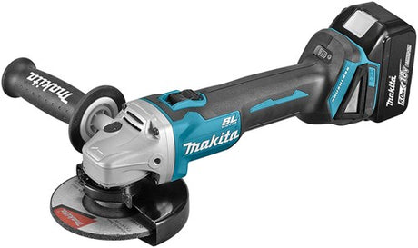 Makita dga506rtj 18v vinkelsliber 125mm 5,0ah batteri (2 stk), hurtiglader, mbox, med låsekontakt