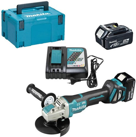 Makita dga519rtj batteri vinkelsliber 125mm x-lock 18v 5.0ah batterier