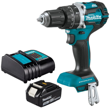 Makita dhp487sf 18v slagbore-/skruetrækker børsteløst 3,0 ah batteri (1 stk), oplader