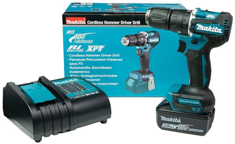 Makita dhp487sf 18v slagbore-/skruetrækker børsteløst 3,0 ah batteri (1 stk), oplader