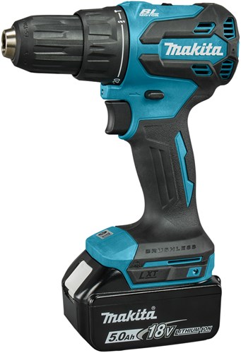 Makita dhp490rtj | akku slagboremaskine | børsteløs | 18v | med 5.0ah batterier i m-boks - dhp490rtj