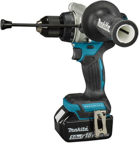 Makita dhp492rtj akku slagbore-/skruetrækker | 18v | inkl. 2x 5.0ah og hurtigoplader i mbox - dhp492rtj