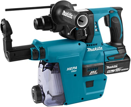 Makita mr242rtjw 18v batteri kombi borehammer | sds-plus | med støvudsugning | li-ion 5,0ah -MR242rtjw