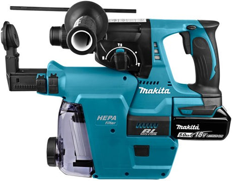 Makita mr242rtjw 18v batteri kombi borehammer | sds-plus | med støvudsugning | li-ion 5,0ah -MR242rtjw