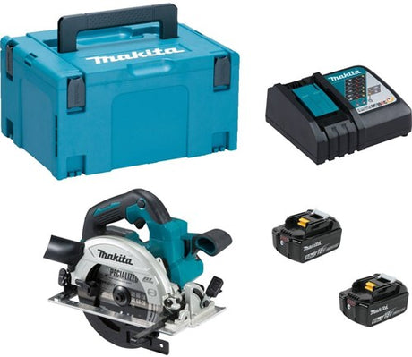 Makita dhs660rtj - 18 v rundsav 165 mm 5,0 ah batteri (2 stk), hurtiglader, mbox
