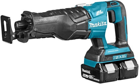 Makita DJR360PT2 - 2x18 V frem- og tilbagegående sav 5,0 Ah batteri (2 stk), duo hurtigoplader, kuffert