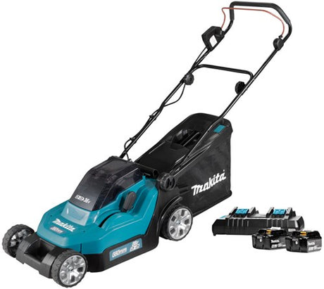 Makita dlm382pt2 | batteri plæneklipper | 38 cm | med 2x 18v 5.0ah batterier