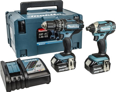 Makita dlx2131jx 18v accu klopboormachine dhp482 + slagschroevendraaier dtd152 combiset (2x 3.0ah accu) in mbox