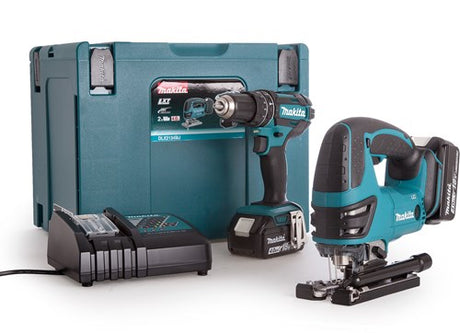 Makita dlx2134tj | dhp482 akku slagboremaskine + djv180 akku stiksav | 18v 5.0ah li-ion