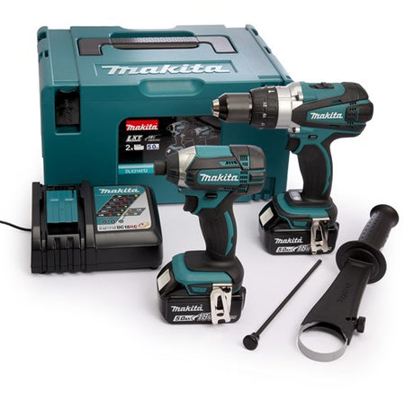 Makita dlx2145tj kombinationssæt | dhp458 akku slagboremaskine + dtd152 akku slagboremaskine | 18v 5.0ah li-ion