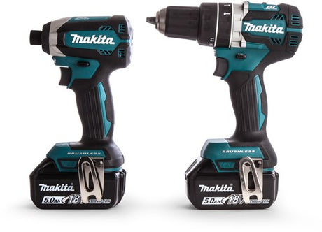 Makita dlx2180tj - dhp484 akku slagboremaskine + dtd153 akku slagskruetrækker 18v 5.0ah li-ion
