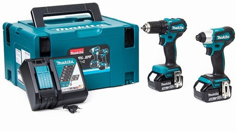 Makita dlx2220jx2 - ddf487 + dtd157 18v bore-/skruetrækker + slagskruetrækker 3,0 ah batteri (2 stk)
