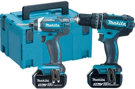 Makita dlx2339j 18v akku boremaskine ddf482 + slagskruetrækker dtd156 kombinationssæt (2x 3,0ah batteri) i mbox - dlx2339j