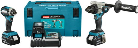 Makita dlx2550tj 18v kombinationssæt dhp492 (slag) bore-/skruetrækker + dtd153 slagskruetrækker (3x 5.0ah batteri og oplader) i mbox - dlx2550tj
