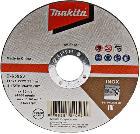 Makita skæreskive 115x1,2mm rustfrit stål - d-65953