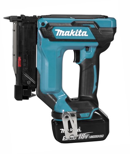 Makita dpt353rtj 18v pintacker 5,0 ah batteri (2 stk), hurtigoplader, mbox