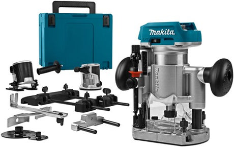 Makita drt50zjx9 batterifræser 18v ​​li-ion | uden batterier og lader i m-boks med styreskinneadapter - drt50zjx9