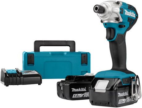 Makita dtd156rtj slagskruetrækker 18v​| inklusiv 2x5.0ah batterier, hurtiglader, mbox