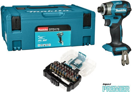 Makita dtd173zjx1 | akku slagskruetrækker | 18v | ekskl. batterier og oplader, i mbox med bitsæt - dtd173zjx1