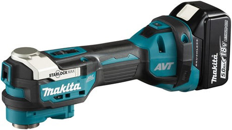 Makita dtm52rtjx2 | 18 v | multi-værktøj | sæt | 5,0 ah batteri (2 stk) | oplader | tilbehørssæt | i mbox
