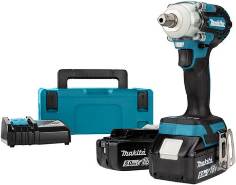 Makita dtw301rtj | akku slagnøgle | sæt | 18v | 2 x 5,0 ah batteri og hurtigoplader | i mbox