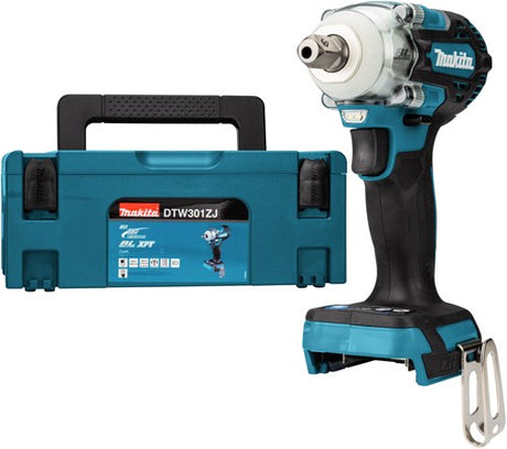 Makita dtw301zj slagnøgle 1 2 330nm 18 volt med fjederlåsestift | uden batterier og lader i m-boks - dtw301zj