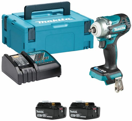 Makita dtw302rtj | akku slagnøgle | 18v | 2 x 5,0 ah batteri + hurtigoplader | i mbox