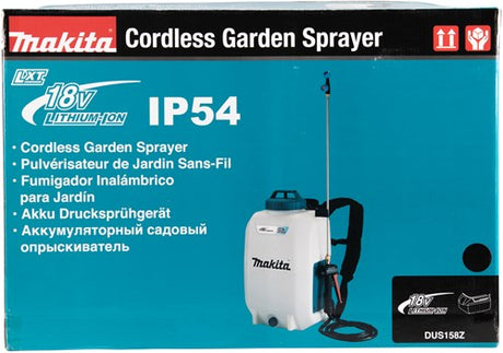Makita dus158z | lxt 18 fm | rygsæk tryksprøjte | 15 liter | uden batteri og oplader | i æske - so158z
