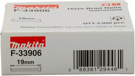 Makita tilbehør brad længde 19 mm version galvaniseret tråd tykkelse 1,61 mm - f-33906