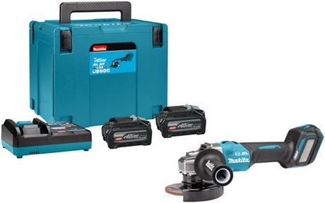 Makita ga032gu201 xgt 40v max batteri vinkelsliber | 125 mm | 2 batterier og oplader i etui - ga032gu201