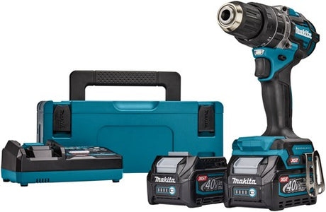Makita hp002gd201 | 40v max slagbore-/skruetrækker | 2,5 ah batteri (2 stk) + hurtigoplader | i mbox - hp002gd201